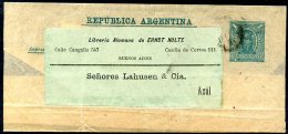 ARGENTINA BUENOS AIRES TO AZUL Old Wrapper Transparent Paper VF - Ganzsachen