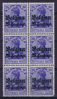 Deutsche Reich: Belgium 1914 Mi Nr 4 6-block MNH/** - Ocupación 1914 – 18