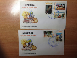 Sénégal FDC 1er Premier Jour 1986 Retour De Pêche A Kayar Fishing Fischer Fisch Poisson Fish - Sénégal (1960-...)