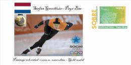 Spain 2014 - XXII Olimpics Winter Games Sochi 2014 Special Prepaid Cover - Stefan Groothuis - Hiver 2014: Sotchi