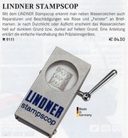 Stampscope Wasserzeichen-Sucher Neu 85€ Prüfen Von WZ Auf Briefmarken Check Of Stamps Paper Wmkd. LINDNER Offer9111 - Stamp Tongs, Magnifiers And Microscopes