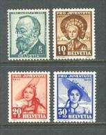 1940 SWITZERLAND PRO JUVENTUTE MICHEL: 373-376 MNH ** - Neufs