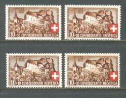 1939 SWITZERLAND PRO PATRIA 4x Sets MICHEL: 356 MH * - Ongebruikt