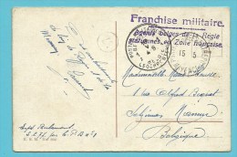 Kaart Stempel FRANCHISE MILITAIRE / Argents Belges De La Régie Stationnes En Zone Francais" Stempel PMB 1A !+POSTES & .. - Legerstempels