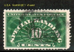 U.S.A.    Scott  # QE 1  VF USED - Colis