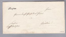 Heimat  BE LAUPEN 1847-06-17 Kursiv Schreibschrift Stempel Nach Gümenen - ...-1845 Vorphilatelie