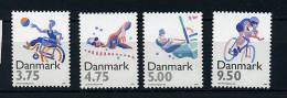 Danemark ** N° 1123 à 1126 - Disciplines Sportives (basket Pour Handicapés, Natation, Voile, Cyclisme) - Ungebraucht
