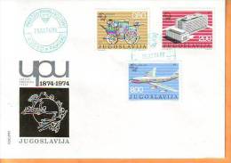 Yugoslavia 1974 Y FDC UPU Postal Union Ann Mi No 1546-48 Postmark RARE Pakrac 25.02.1974. - FDC