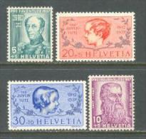 1937 SWITZERLAND PRO JUVENTUTE MICHEL: 314-317 MH * - Unused Stamps