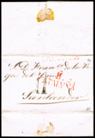 BARCELONA PREF. - BARCELONA PE 49 R - 1835 CARTA CIRC. A SANTANDER + PORTEO 11 - ...-1850 Vorphilatelie