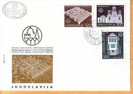 Yugoslavia 1975 G FDC Architecture Monuments Conservation  Mi No 1627-29 Postmark Beograd 10.12.1975. - FDC