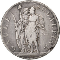 Monnaie, États Italiens, PIEDMONT REPUBLIC, 5 Francs, 1801, TB, Argent, KM:4 - Italian Piedmont-Sardinia-Savoie