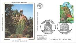 Enveloppe FDC Soie - Jardins De France - Parc Des Buttes Chaumont - Paris - 2003 - 2000-2009