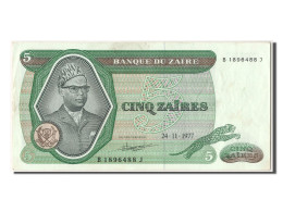 Billet, Zaïre, 5 Zaïres, 1977, 1977-11-24, SUP - Zaire