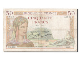 Billet, France, 50 Francs, 50 F 1934-1940 ''Cérès'', 1937, 1937-03-25, TB+ - 50 F 1934-1940 ''Cérès''