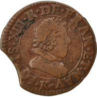 Monnaie, France, Louis XIII, Double Tournois, Buste Juvénile Au Col Fraisé - 1610-1643 Lodewijk XIII Van Frankrijk De Rechtvaardige