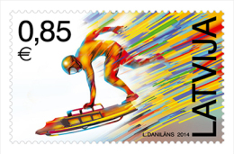 Latvia  - Sochi 2014 OLIMPIC  GAMES In Russia - Skeletons STAMP MNH - Winter 2014: Sochi