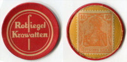 N93-0096 - Timbre-monnaie Rotsiegel Krawatten 10 Pfennigs - Kapselgeld - Encased Stamp - Notgeld