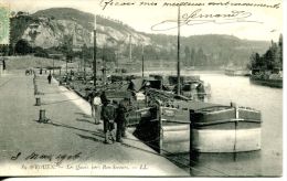 N°36551 -cpa Rouen Les Quais Vers Bonsecours- Péniches- - Péniches