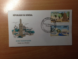 Sénégal FDC 1er Premier Jour 1992 Sites Touristiques Pélican Touristic Places Saint-Louis Niokolo Bird Oiseau Vogel - Senegal (1960-...)