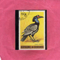 BURUNDI 1964 FAUNA BIRD ABYSSINIAN Ground Hornbill BUCEROS ABYSSINICUS UCCELLO FAUNE OISEAUX USED OBLITERE - Gebruikt