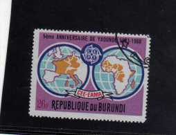 BURUNDI 1968 CEE EAMA  YAOUNDE ANNIVERSAIRE ANNIVERSARY ANNIVERSARIO USED - Used Stamps