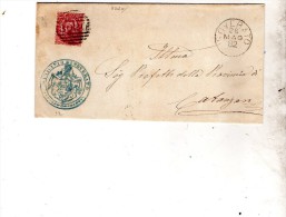 1882  LETTERA CON ANNULLO DI SOVERATO CATANZARO - Postal Parcels