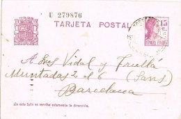 7308. Entero Postal TORROELLA De MONTGRI (Gerona) 1934 - 1931-....