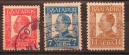 Bulgaria 1931 King Boris III 2 7 14 Leva - Used Stamps