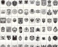 73 Wappen-Bilder Der Welt 4€ Zur Kennzeichnung Von Karten Büchern Alben+Sammlungen Ohne Farbe LINDNER #975 Waps Of World - Zonder Classificatie