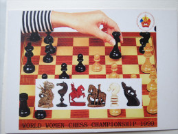 JEU - ECHECS - TURKMENISTAN World Women CHESS Championship 1999 Postcard - Chess