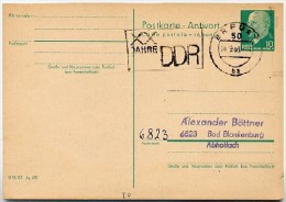 20 Jahre DDR Erfurt 1969 Auf DDR Antwort-Postkarte P 77A - Máquinas Franqueo (EMA)