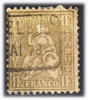 Helvetia - Switzerland - 1862 - Y&T 41 (°) A Bit Damaged, Right Top - Used Stamps