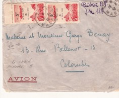 1948, LETTRE , MAROC, RABAT  Pour La FRANCE, Yv 58a   6 Cassé  /5131 - Brieven En Documenten