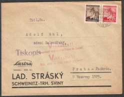 BuM0389 - Böhmen Und Mähren (1941) Schweinitz - Trhove Sviny (postmark: Viktoria!! - Vitezstvi!!) Letter, Tariff: 30h - Lettres & Documents