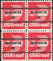 Block 4-1983 USA Precanceled Winged Air Envelope Airmail Stamp 13c Sc#C79b Unusual - Vorausentwertungen