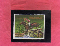 RWANDA 1984 LOS ANGELES OLYMPIC GAMES EQUESTRIAN HORS READER GIOCHI OLIMPICI EQUESTRI CAVALLO  MNH - Unused Stamps