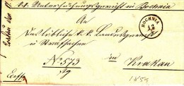POLAND Prephilatelic 1859 BOCHNIA To KRAKAU Full Letter - ...-1860 Prephilately