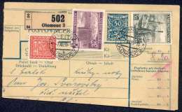 BuM0189 - Böhmen Und Mähren (1939) Olmütz 3 - Olomouc 3 (Postal Parcel Dispach) Tariff: 50h + 8,20K (mixed Franking !) - Storia Postale