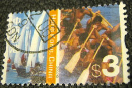 Hong Kong 2002 Ships And Canoe $3 - Used - Usati