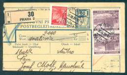 BuM0350 - Böhmen Und Mähren (1939) Prag 2 - Praha 2 (Postal Parcel Dispach) Tariff: 50h + 6,20K (Cz. Label !) - Covers & Documents