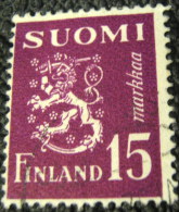 Finland 1950 Lion 15M - Used - Used Stamps