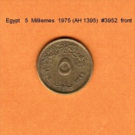 EGYPT   5  MILLIEMES   1975 (AH 1395)   (KM # 445) - Egipto
