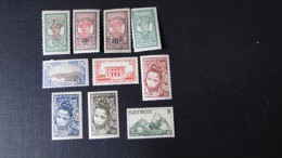 Martinique Lot De 10 Timbres Y/T N° 64, 86, 87, 93, 100, 144, 226 à 229 Trac Charnière - Neufs