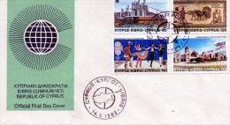 Chypre  Lettre Premier Jour 1983  + 4 Timbres Neuf - Covers & Documents