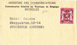 11227# BELGIQUE PETIT SCEAU PREOBLITERE 1-I-50 / 31-XII-50 / BANDE IMPRIME Pour STOCKHOLM SUEDE SVERIGE SWEDEN - Typo Precancels 1936-51 (Small Seal Of The State)