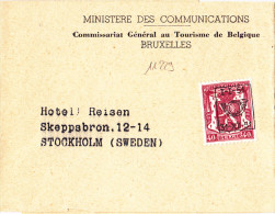 11229# BELGIQUE PETIT SCEAU PREOBLITERE 1-I-51 / 31-XII-51 / BANDE IMPRIME Pour STOCKHOLM SUEDE SVERIGE SWEDEN - Sobreimpresos 1936-51 (Sello Pequeno)