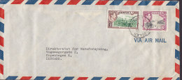 Jamaica Airmail LESCELLES 1951 Cover Brief Via WIEN Flughafen To Denmark 6d & 1'- Sh George VI. Stamps (2 Scans) - Jamaïque (...-1961)