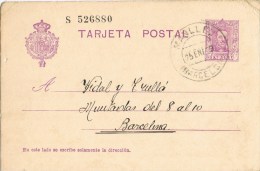 7320. Entero Postal MANLLEU (barclona) 1929. Alfonso XIII Vaquer - 1850-1931