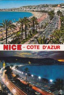 Cp , 06 , NICE , La Promenade Des Anglais , Multi-Vues - Nizza By Night